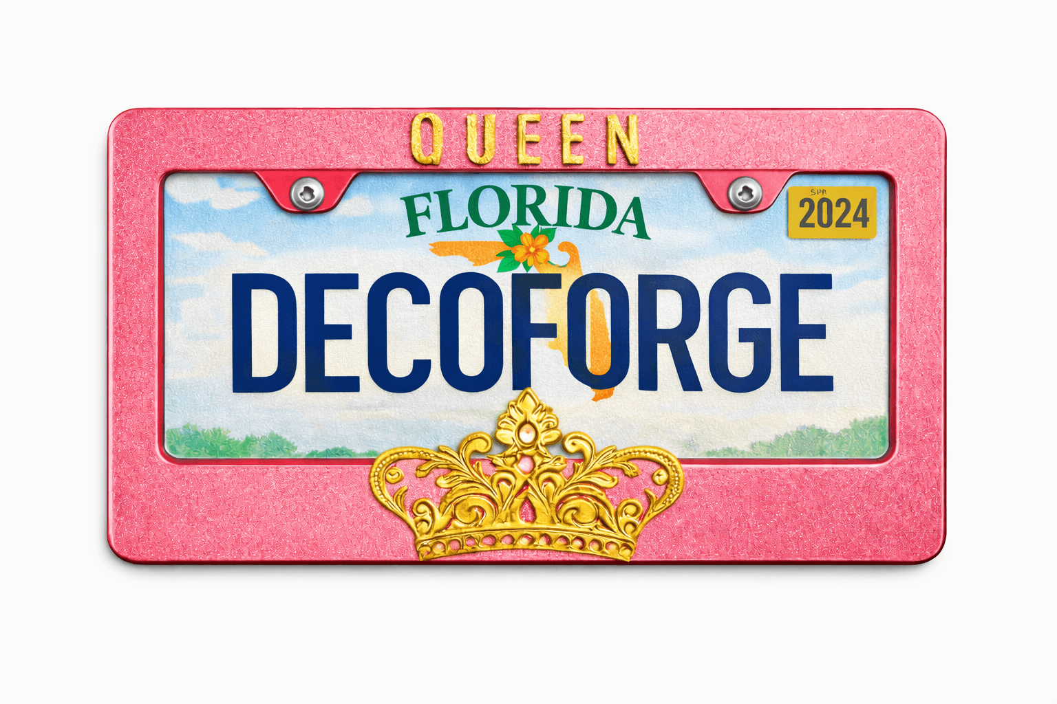 Queen Pink License Plate Frame handmade epoxy custom license plate frame