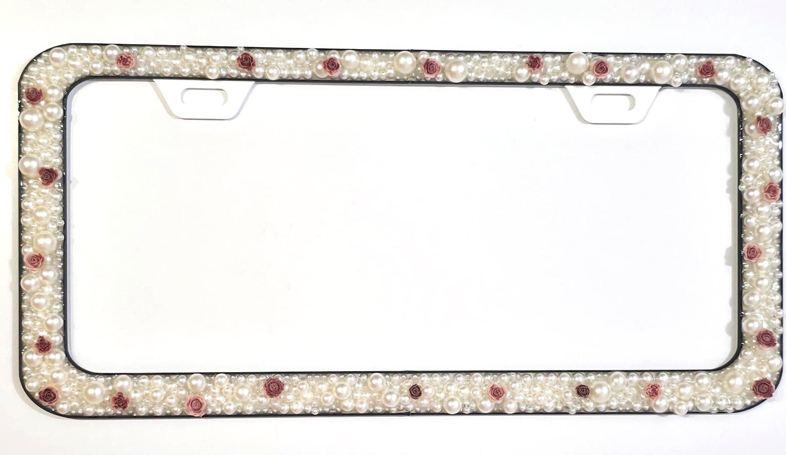 Pearl Floral License Plate Frame handmade license plate frame
