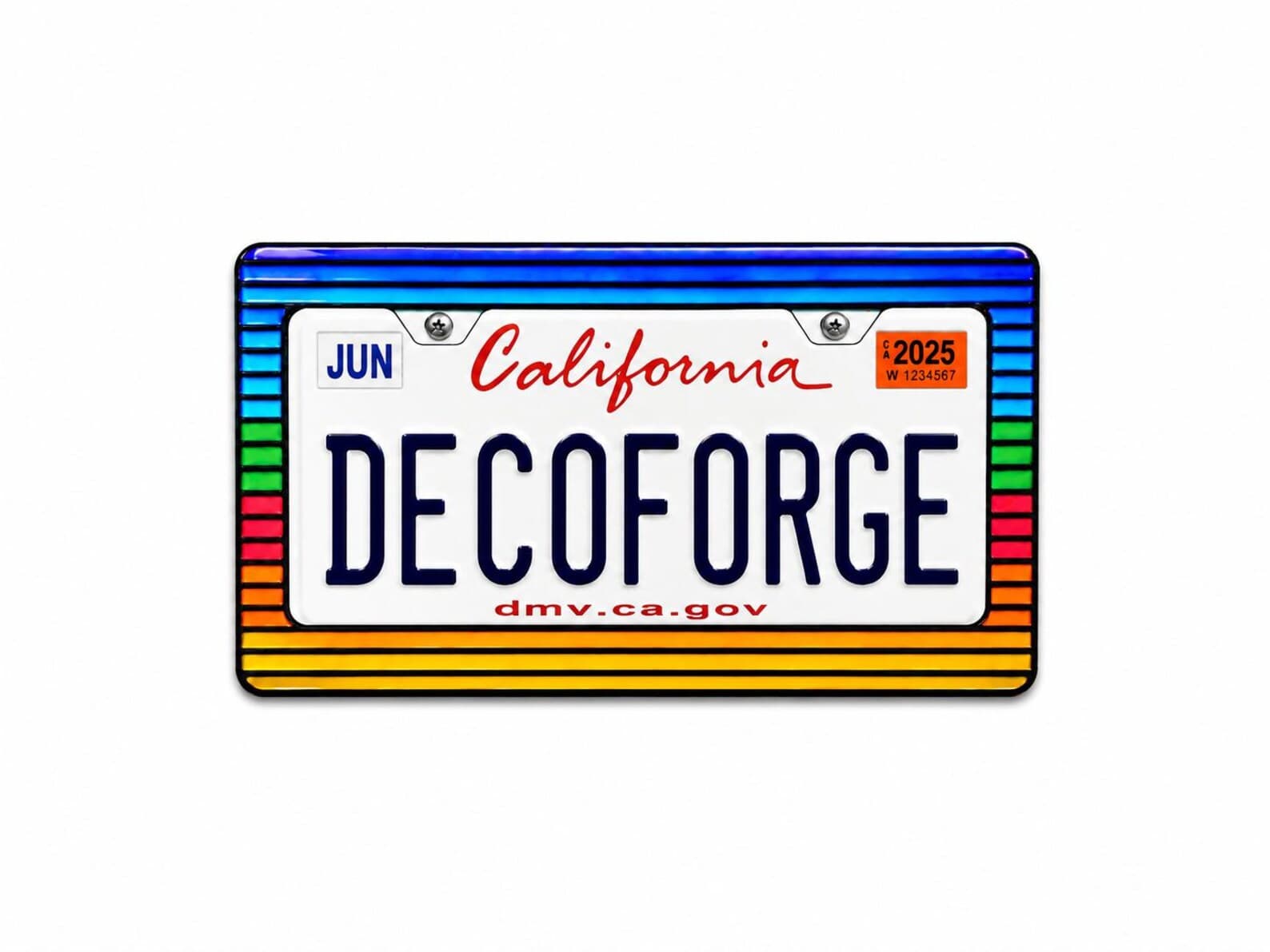Rainbow License Plate Frame handmade license plate frame